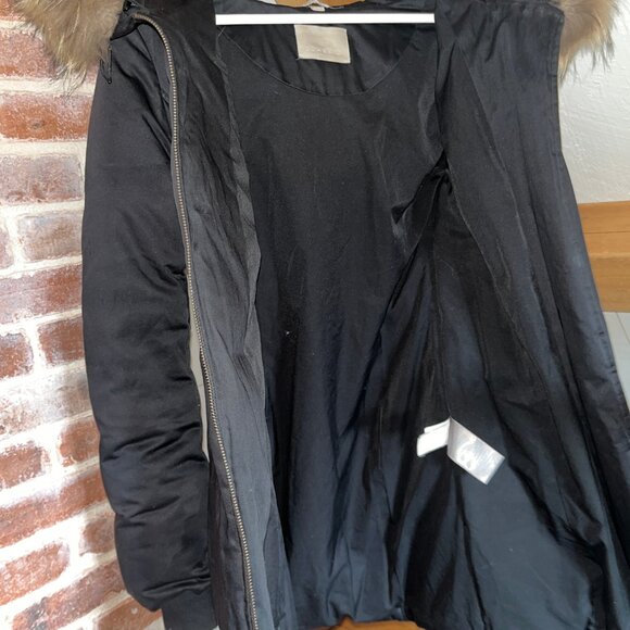 Soia & Kyo Authentic Down Coat/Parka w Detachable Real Fur – Black - Picture 9 of 13